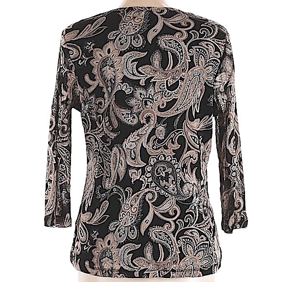 Croft & Barrow plus size 2x 3/4 sleeves floral paisley layered vneck blouse EUC - Picture 2 of 13
